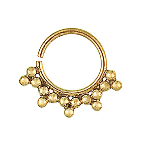CHICNET Nasenringe Dreiecke Punkte Messing Tribal antik goldfarben nickelfrei Septum Piercing Nase exotisch Brass Nasen Schmuck Ring Kugeln Damen Herren Gold glänzend oxidiert CHICNET Nasenringe Dreiecke Punkte Messing Tribal antik goldfarben nickelfrei Septum Piercing Nase exotisch Brass Nasen Schmuck Ring Kugeln Damen Herren Gold glänzend oxidiert von CHICNET