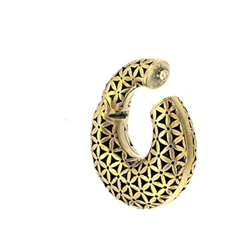 CHICNET Ohrgewicht Brass 6mm Piercing Ring Clicker Blume des Lebens Creole aus Messing in gold, ab 6mm 2ga Dehnung, unisex Damen Herren Ohr Expander Dehner oxidiert CHICNET Ohrgewicht Brass 6mm Piercing Ring Clicker Blume des Lebens Creole aus Messing in gold, ab 6mm 2ga Dehnung, unisex Damen Herren Ohr Expander Dehner oxidiert von CHICNET