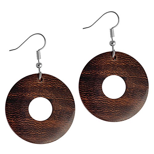 CHICNET Ohrringe Holz Ringform rund 925 Sterling Silber Bügel leicht Hölzer Maserung hell dunkel | Teakholz Jackfrucht Tamarinde | leichte Ohrhänger | Organic Tribal Ohrschmuck Parasitholz CHICNET Ohrringe Holz Ringform rund 925 Sterling Silber Bügel leicht Hölzer Maserung hell dunkel | Teakholz Jackfrucht Tamarinde | leichte Ohrhänger | Organic Tribal Ohrschmuck Parasitholz von CHICNET