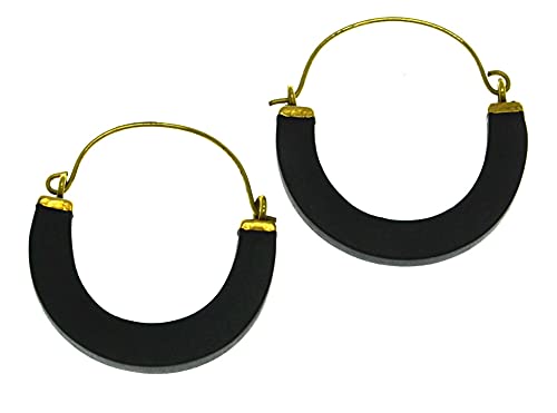 CHICNET Ohrringe Holz antik gold Messing Bogen schwarz Halbkreis golden Mädchen Damen Frauen Ohrhänger Ohr Schmuck Tribal Ethno CHICNET Ohrringe Holz antik gold Messing Bogen schwarz Halbkreis golden Mädchen Damen Frauen Ohrhänger Ohr Schmuck Tribal Ethno von CHICNET