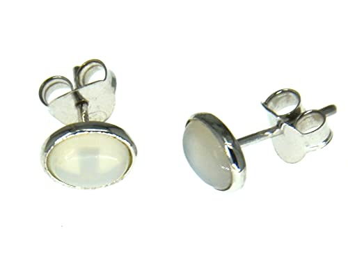 CHICNET Ohrstecker 925 Sterling Silber mit Mondstein Edelstein Damen Ohrringe oval 8mm Silberohrstecker echte Steine Ohr Schmuck Damen-Ohrstecker CHICNET Ohrstecker 925 Sterling Silber mit Mondstein Edelstein Damen Ohrringe oval 8mm Silberohrstecker echte Steine Ohr Schmuck Damen-Ohrstecker von CHICNET