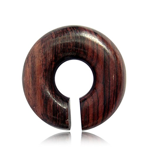CHICNET Piercing Narraholz Holz Expander Dunkelbraun groß Ohrstecker Ring Bogen Dehner | Tribal Handarbeit Unisex Damen Herren Flesh Lobe Plug Kreis Dehnungsring Tunnel Ohrring Ohrhänger T 16 mm von CHICNET
