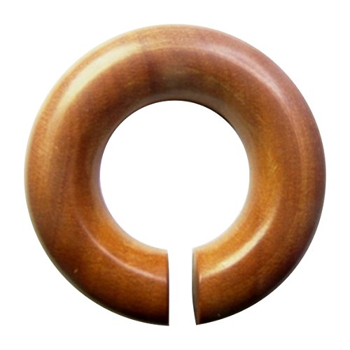 CHICNET Piercing Sawoholz Holz Expander rotbraun groß Ohrstecker Ring Bogen Dehner Donut | Tribal Handarbeit Unisex Damen Herren Flesh Lobe Plug Kreis Dehnungsring Tunnel Ohrring Ohrhänger 05 mm von CHICNET