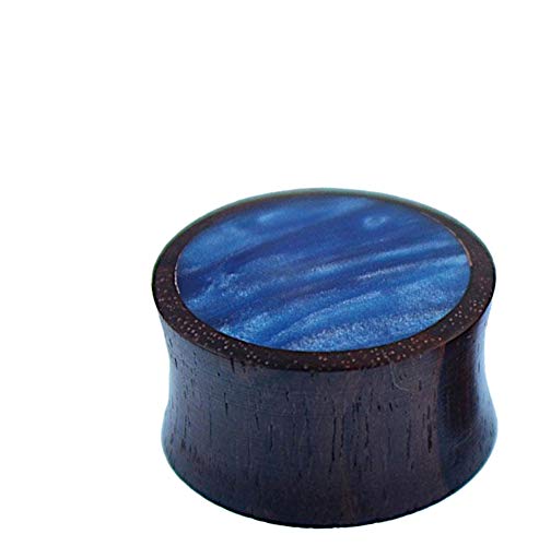 CHICNET Plug Flesh Tunnel Tube Dehner Expander Ohr Piercing aus Sonoholz Holz und Resin, Inlay blau schillernd, Double Flared, Damen Herren Größen 4mm bis 20mm CHICNET Plug Flesh Tunnel Tube Dehner Expander Ohr Piercing aus Sonoholz Holz und Resin, Inlay blau schillernd, Double Flared, Damen Herren Größen 4mm bis 20mm von CHICNET