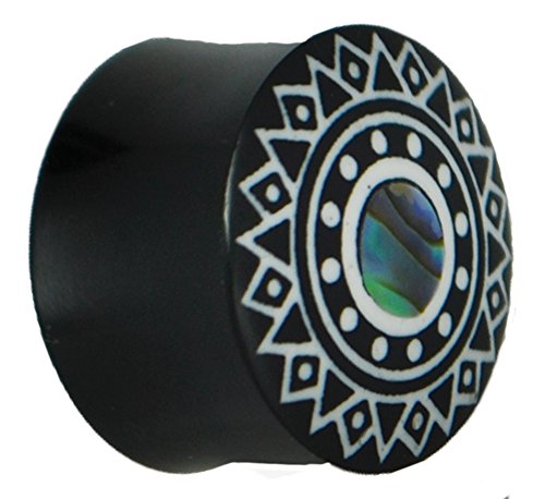 CHICNET Plug Horn weiße Gravur Paua Abalone Kreis Sternmuster schwarz Piercing | Lobe Flesh Tunnel Expander Dehner Ohrring Ohrstecker Unisex Herren Damen | Muschel Ohrschmuck Stern Double Flared CHICNET Plug Horn weiße Gravur Paua Abalone Kreis Sternmuster schwarz Piercing | Lobe Flesh Tunnel Expander Dehner Ohrring Ohrstecker Unisex Herren Damen | Muschel Ohrschmuck Stern Double Flared von CHICNET