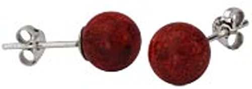 CHICNET Silberohrstecker Ohrstecker 925er Sterling Silber Koralle Damen Schmuck Kugel Rot CHICNET Silberohrstecker Ohrstecker 925er Sterling Silber Koralle Damen Schmuck Kugel Rot von CHICNET