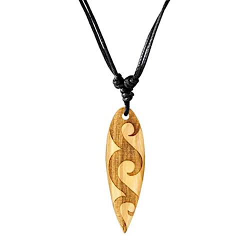 CHICNET Surferkette Olivenholz Halskette Gravur verstellbar hell braun Holz Surfbrett Damen Herren Holzkette Wellen Spiralen Kette Spiralen CHICNET Surferkette Olivenholz Halskette Gravur verstellbar hell braun Holz Surfbrett Damen Herren Holzkette Wellen Spiralen Kette Spiralen von CHICNET