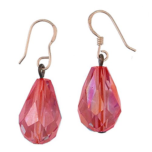 Chic-Net Glasohrringe orange Tropfen facettiert Glitzer 925er Silber ca.19 mm Ohrringe Glas von CHICNET