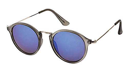 CHICNET Hochwertige Sonnenbrille Vintage Retro Round Glasses 400 UV Steg Hoch geschwungen Metallbügel Grau CHICNET Hochwertige Sonnenbrille Vintage Retro Round Glasses 400 UV Steg Hoch geschwungen Metallbügel Grau von CHICNET