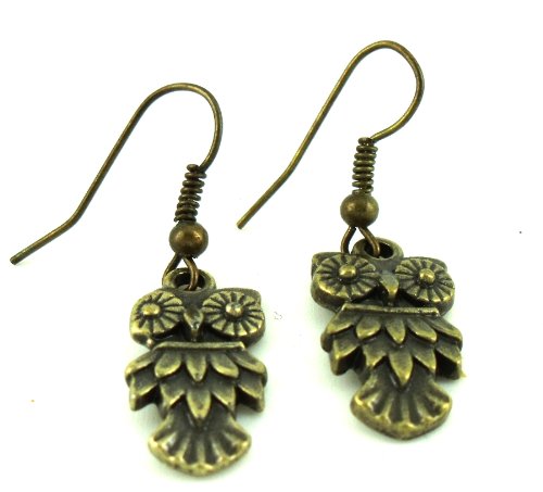 Chic-Net Ohrringe Messing Damen Ohrhänger Kupfer Ohrschmuck Schmuck Eule von CHICNET