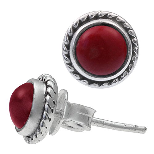 Chic-Net Ohrstecker Zopf Rand Jaspis rot rund 8 mm 925er Sterling Silber Stein Silberohrstecker Chic-Net Ohrstecker Zopf Rand Jaspis rot rund 8 mm 925er Sterling Silber Stein Silberohrstecker von CHICNET