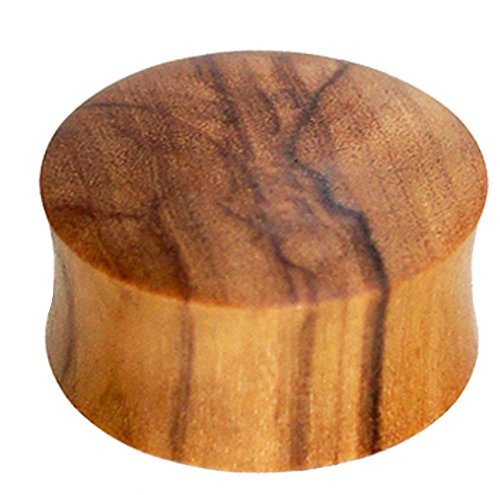 Chic-Net Olivenholz Flesh Plug Lobe Piercing Holz Double Flared Tunnel Expander Dehner | Unisex Tunnels Männer Frauen Holztunnel Handarbeit Plugs | Braun Organic Ohrring Taper Ohr Schmuck 16 mm von CHICNET