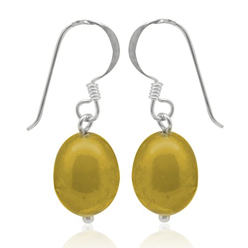 Chic-Net Perle gelb Perlen Ohrringe 925er Sterling Silber Perlenohrringe ca. 14 mm schillernd von CHICNET