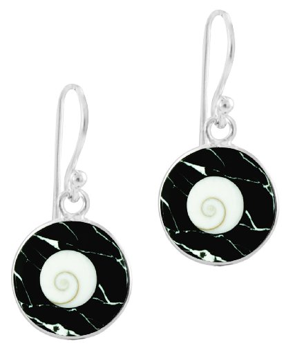 Chic-Net Shivaauge Raisin Harz schwarz Silberohrringe Ohrringe Ohrhänger 925er Sterling Silber Shiva Auge von CHICNET