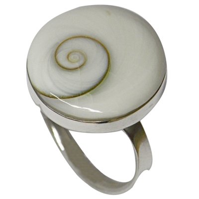 Chic-Net Shivaauge Silberringe rund eingefasst 17 mm Ringe 925er Sterling Silber Shiva Auge Eye Damen Schmuck von CHICNET