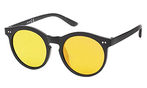 Chic-Net Sonnenbrille Panto Round Glasses 400 UV Schlüssellochsteg wellig zwei Punkte orange von CHICNET