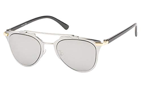Chic-Net Sonnenbrille Retro Zwickerform Brille 400 UV Metallrahmen Doppelsteg klassisch silber Chic-Net Sonnenbrille Retro Zwickerform Brille 400 UV Metallrahmen Doppelsteg klassisch silber von CHICNET