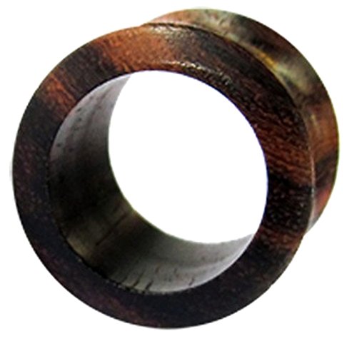 Chic-Net Tunnel Dunkelbraun Sonoholz schmaler Rand Holz handgeschnitzt Tribal Plug Expander Double Flared Flesh Lobe Dehner Damen Herren Ohr Schmuck Piercing Holztunnel von CHICNET