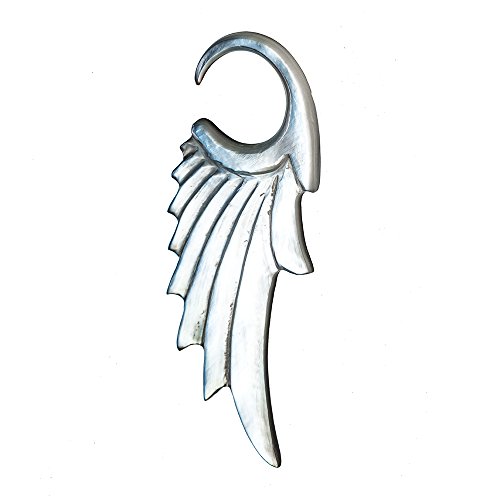 Perlmutt Piercing Hooks Spiralen Flügel 2mm 3mm 4mm Expander Muschel geschnitzt Ohr| Lobe Dehnschnecke Ohrschmuck Damen Herren unisex |Ohrpiercing Ohrring Ohrstecker Dehner Fishtail Flügel Hook links von CHICNET