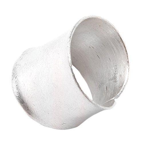 Silberring massiv gebogen glänzend 925er Sterling Silber Ring 18-19mm lang feine Rillen Unisex Silberschmuck Ringe Fingerringe Damen Herren breit Damenringe Herrenringe Bandringe von CHICNET