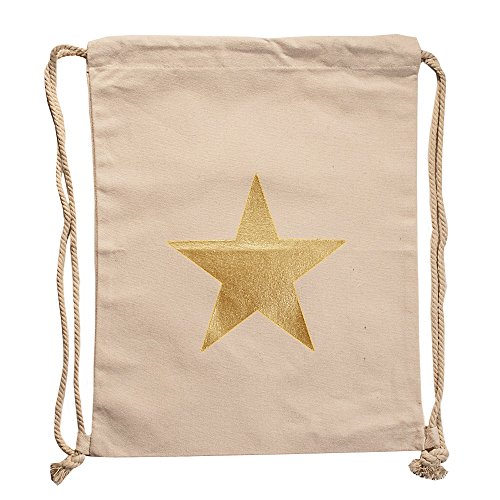Turnbeutel Rucksack Canvas Stern silbern golden verstellbar Kordel 34 x 42 cm weiß Gold Turnbeutel Rucksack Canvas Stern silbern golden verstellbar Kordel 34 x 42 cm weiß Gold von CHICNET