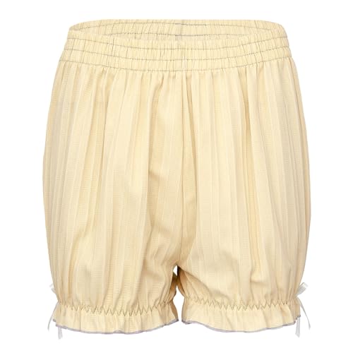 CHICTRY Damen Vintage Bloomer Shorts mit Rüschen Spitze Unterhose viktorianische Kürbis Pantalons Pettipants Renaissance Zigeuner Shorts B Apricot M von CHICTRY