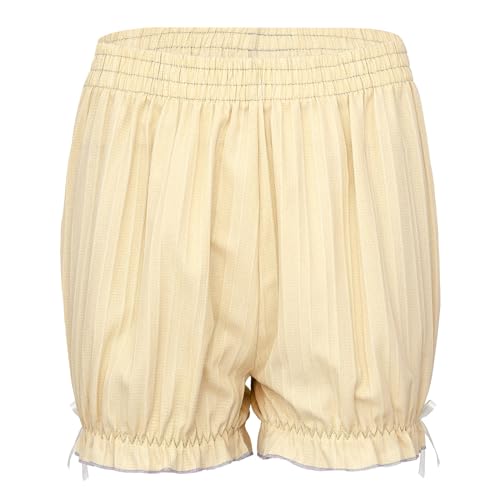 CHICTRY Damen Vintage Bloomer Shorts mit Rüschen Spitze Unterhose viktorianische Kürbis Pantalons Pettipants Renaissance Zigeuner Shorts B Apricot XL von CHICTRY