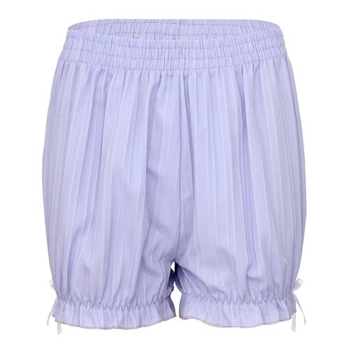 CHICTRY Damen Vintage Bloomer Shorts mit Rüschen Spitze Unterhose viktorianische Kürbis Pantalons Pettipants Renaissance Zigeuner Shorts B Violett 4XL von CHICTRY