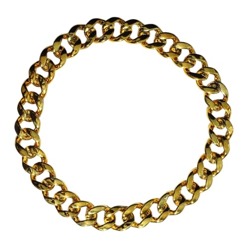 CHICTRY Große Klobige Plastikkettenkette Hip Hop Rapper Gold Halskette Für Party Kostümzubehör Gold 50 * 3,5cm Einheitsgröße von CHICTRY
