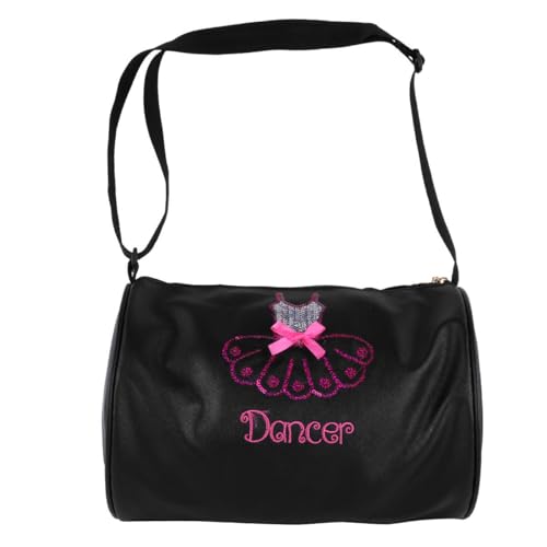 CHICTRY Kinder Balletttasche Ballett Rucksack Sportliche Umhängetasche Tanztasche Sporttasche für Mädchen Sport Fitness Gymnastik Schwarz A Einheitsgröße von CHICTRY