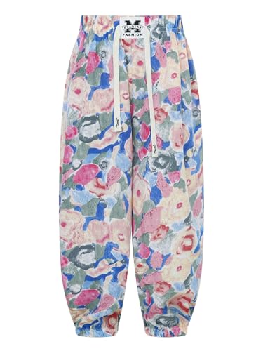 CHICTRY Kinder Junge Mädchen Sommerhose Lang Hippie Boho Hose Motiv Pumphose Haremshose Kinder Harem Pants Mit Kordelzug Gr.110-170 Typ A 134-140 von CHICTRY