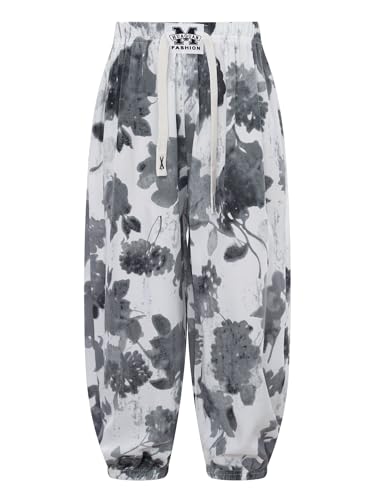 CHICTRY Kinder Junge Mädchen Sommerhose Lang Hippie Boho Hose Motiv Pumphose Haremshose Kinder Harem Pants Mit Kordelzug Gr.110-170 Typ J 158-164 von CHICTRY