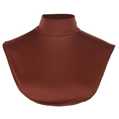 CHICTRY Krageneinsatz Damen Universal Blusenkragen Abnehmbare Rollkragen aus Baumwolle Warm Einsatz Fake Kragen Kaffee D One Size von CHICTRY