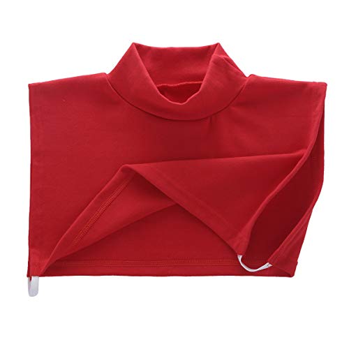 CHICTRY Krageneinsatz Damen Universal Blusenkragen Abnehmbare Rollkragen aus Baumwolle Warm Einsatz Fake Kragen Rot (Typ A) One Size von CHICTRY