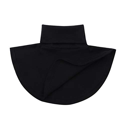 CHICTRY Krageneinsatz Damen Universal Blusenkragen Abnehmbare Rollkragen aus Baumwolle Warm Einsatz Fake Kragen Schwarz(Typ B) One Size von CHICTRY