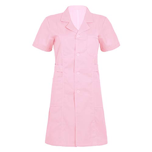 CHICTRY Laborkittel Damen Kurzarm Arztkittel Knielang Button Down Medizin Pflege Uniform Kleid Stretch Berufsmantel Mit Kentkragen Taschen Arbeitskleidung Rosa M CHICTRY Laborkittel Damen Kurzarm Arztkittel Knielang Button Down Medizin Pflege Uniform Kleid Stretch Berufsmantel Mit Kentkragen Taschen Arbeitskleidung Rosa M von CHICTRY