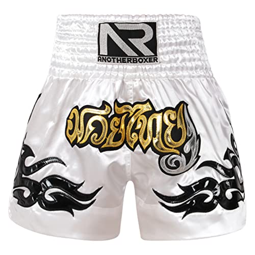 CHICTRY MMA Shorts für Training und Kickboxen Kurz Hose für Kampfsport Freefight Grappling Boxen Kampfshorts Trainingshose für Muay Thai Gr. M-3XL Weiß L von CHICTRY