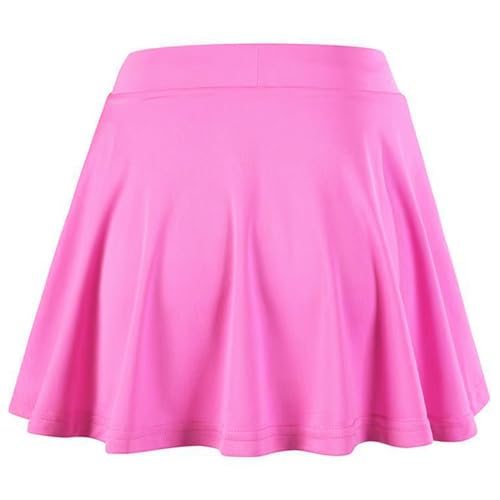 CHICTRY Tennisrock Kinder Mädchen Sportrock Laufrock mit Kurze Hose Stretch Einfarbig Hosenrock Sportlich für Running Tennis Rosa 140-146 von CHICTRY