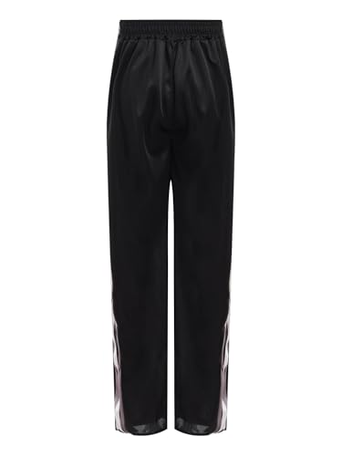 CHICTRY Trainingshose Mit Seitlicher Knopfleiste Kinder Junge Sporthose Freizeithose Jogginghose Elastischer Bund Streifen Sweathose Mit Taschen Schwarz 158-164 von CHICTRY