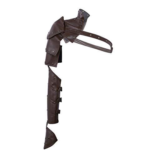 CHICTRY Unisex Gothic Schultergurt PU Leder Armstulpe Schulterrüstung mit Metallnieten Brust Harness Steampunk Rüstung Cosplay Kostüm Set Kaffee Einheitsgröße von CHICTRY