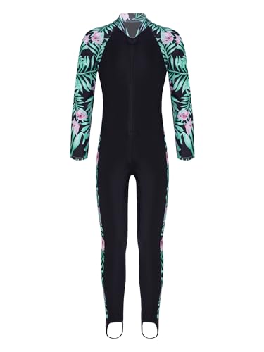 CHICTRY Unisex Mädchen Junge Langarm Badeanzug Ganzkörper Schwimmanzug UV-Schutz Neoprenanzug Lang Taucheranzug Für Spearfishing Schnorcheln Kanufahren Lily Rosa 140-152 von CHICTRY