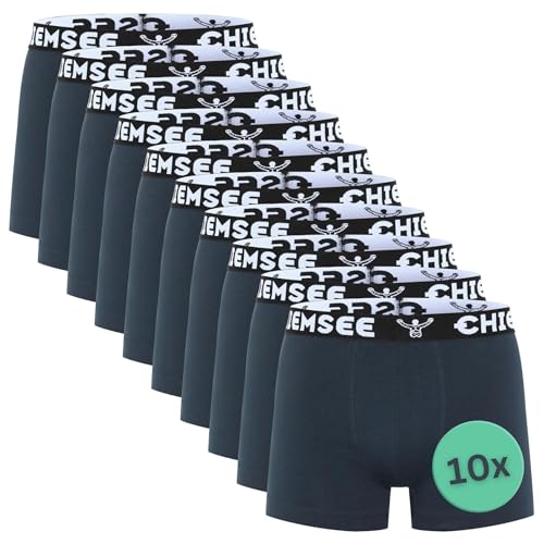 CHIEMSEE Boxershorts Herren I 10er Set Kurze Herren Unterhosen mit elastischem Waistband Style I Regular fit Boxershorts Men aus atmungsaktiver Baumwolle I 2 Farben, Größe S-4XL von CHIEMSEE