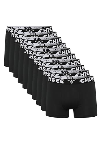 CHIEMSEE Boxershorts Herren I 10er Set Kurze Herren Unterhosen mit elastischem Waistband Style I Regular fit Boxershorts Men aus atmungsaktiver Baumwolle I 2 Farben, Größe S-4XL von CHIEMSEE