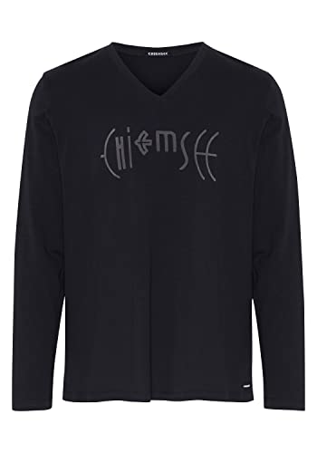 CHIEMSEE Langarmshirt mit Label-Schriftzug und V-Ausschnitt von CHIEMSEE