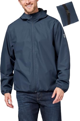 Chiemsee Regenjacke Herren wasserdicht und atmungsaktiv I Größe 2XL I Leichte Regenjacke faltbar I Funktionsjacke Logo, Kapuze & Seitentaschen I Wasserdichte Jacke Herren in 3 Farben von Chiemsee