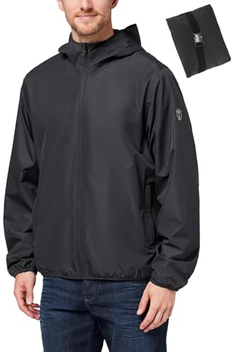 Chiemsee Regenjacke Herren wasserdicht und atmungsaktiv I Größe 2XL I Leichte Regenjacke faltbar I Funktionsjacke Logo, Kapuze & Seitentaschen I Wasserdichte Jacke Herren in 3 Farben von Chiemsee