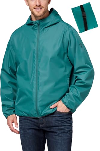 Chiemsee Regenjacke Herren wasserdicht und atmungsaktiv I Größe 2XL I Leichte Regenjacke faltbar I Funktionsjacke Logo, Kapuze & Seitentaschen I Wasserdichte Jacke Herren in 3 Farben von Chiemsee