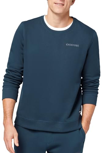 CHIEMSEE Sweatshirt Herren I Regular Fit Herren Pullover Schriftzug & kleinem Silikon-Label I Sportliches Herren Sweatshirt aus Bio-Baumwolle für Freizeit und Sport I 3 Farben, Gr. S-4XL von Chiemsee