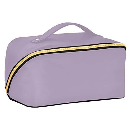 CHIFIGNO Hellviolette Kosmetiktasche Make-up-Tasche für Frauen Mädchen Rhombus Reisetasche für Toilettenartikel Reisen Schmuck Organizer mit Griff, Hellviolett, Einheitsgröße, Modern von CHIFIGNO