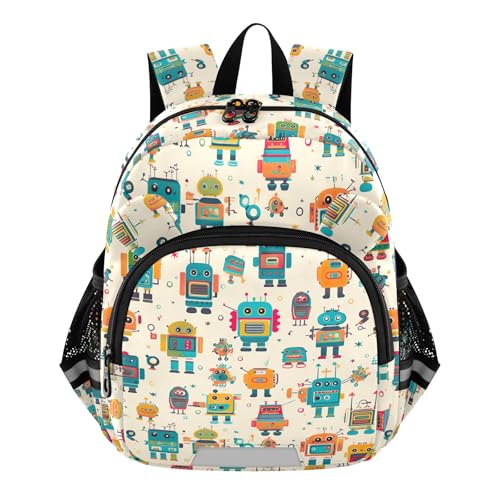 CHIFIGNO Kleiner Rucksack mit bunten Robotern für Kleinkinder, Jungen, Mädchen, kleine Kinder, Reiserucksack von CHIFIGNO